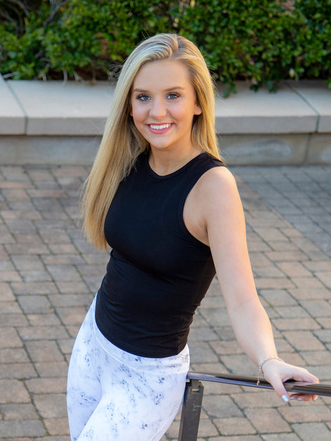 Black tank top and black leggings top