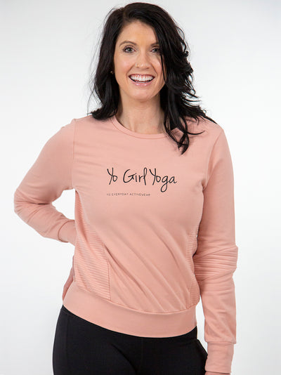Pink Peony Sweatshirt - Yo Girl Yogawear