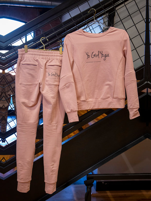 Pink Peony Sweatshirt & Sweatpants - Yo Girl Yogawear